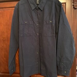 Mountain Hardwear, Men's Shirt, Size Large, Navy, Cotton, Wool Blend, Navy